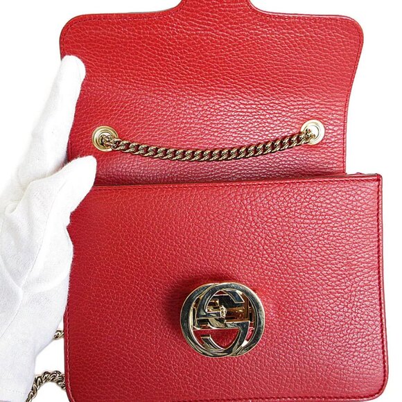 Auth GUCCI Interlocking GCrossbody Shoulder Bag Red - Picture 6 of 12